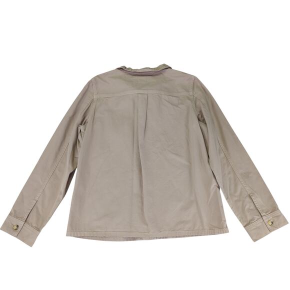 J.Crew Ruffled Chino Chore Jacket AW103 Button Front Utility‎ Women's Size Small - Picture 2 of 9